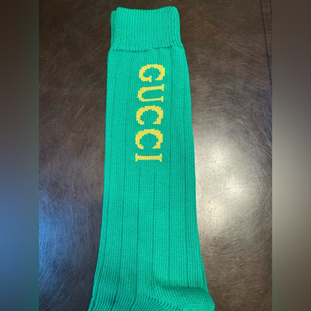 New Authentic Gucci Logo Socks Green Size M - Picture 2 of 10